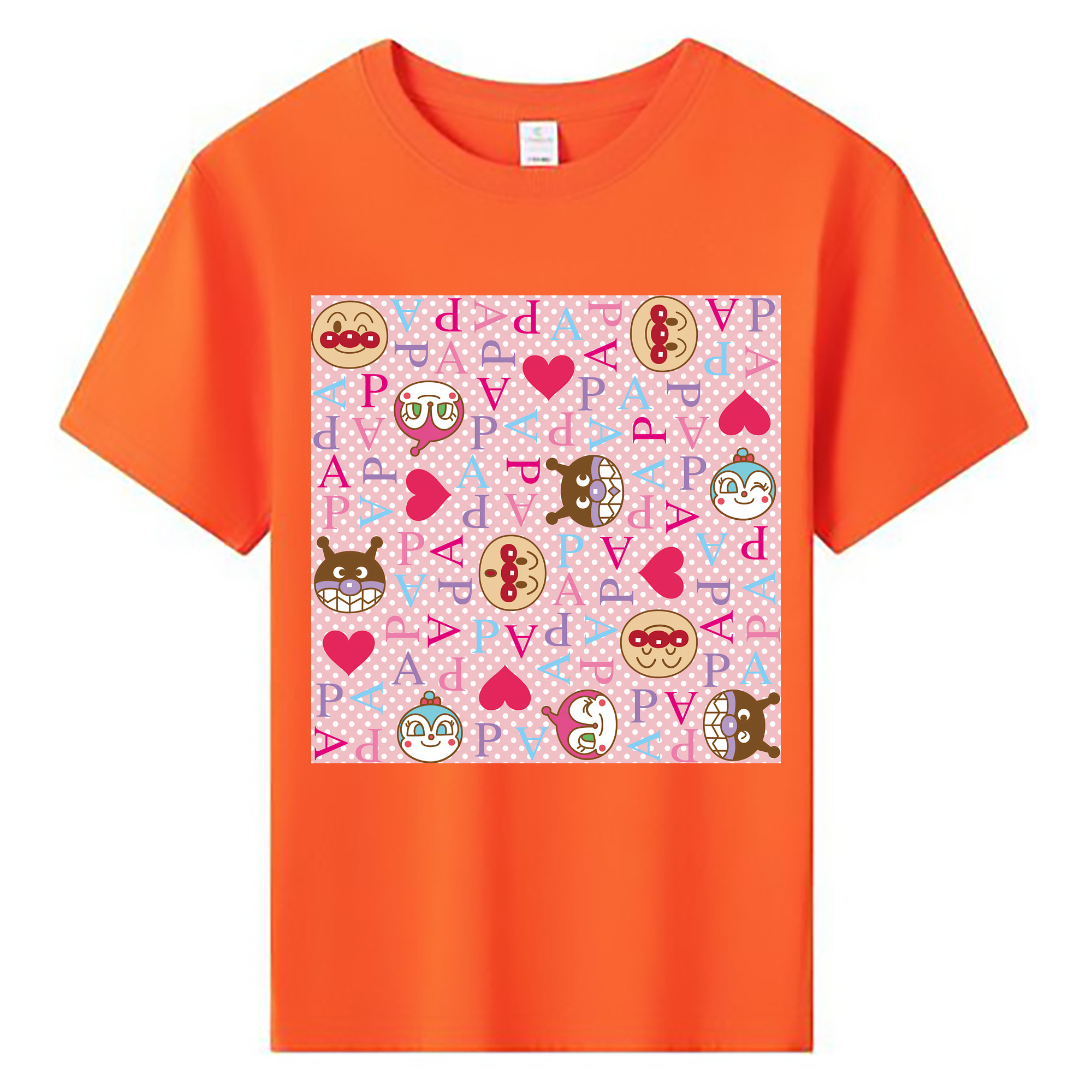 （画像用） アンパンマン Anpanman 綿100％キッズTシャツ（フロントプリント）