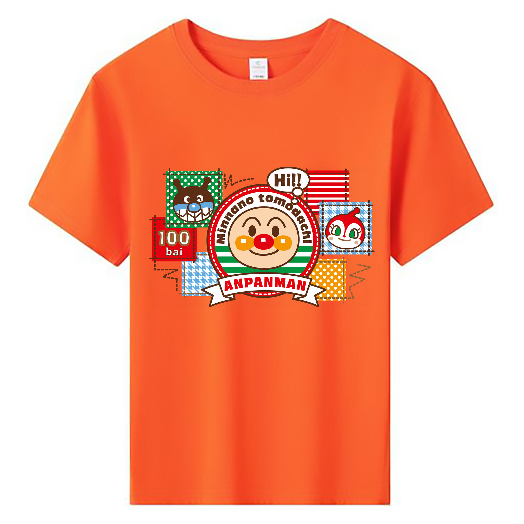 （画像用） アンパンマン Anpanman 綿100％キッズTシャツ（フロントプリント）