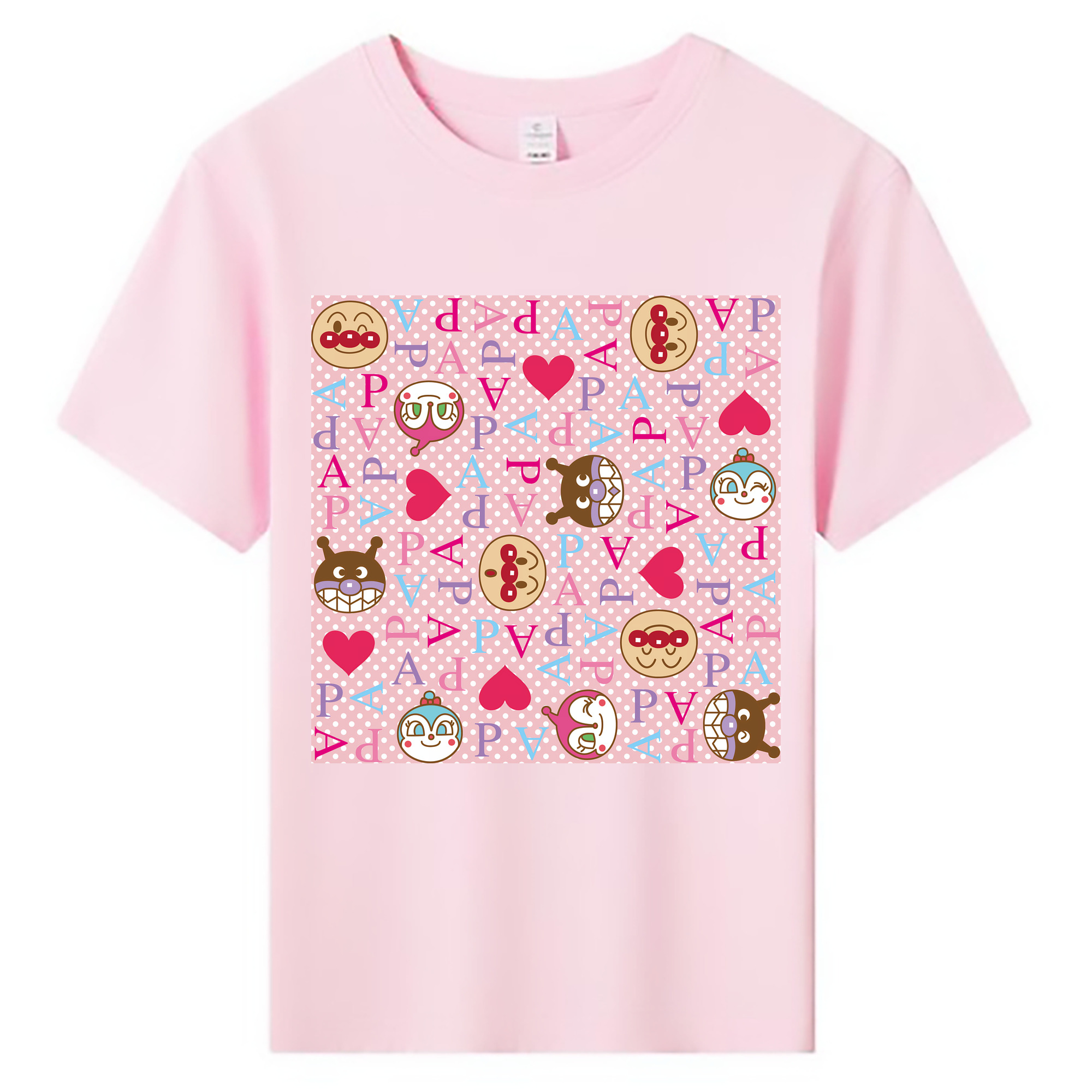 （画像用） アンパンマン Anpanman 綿100％キッズTシャツ（フロントプリント）