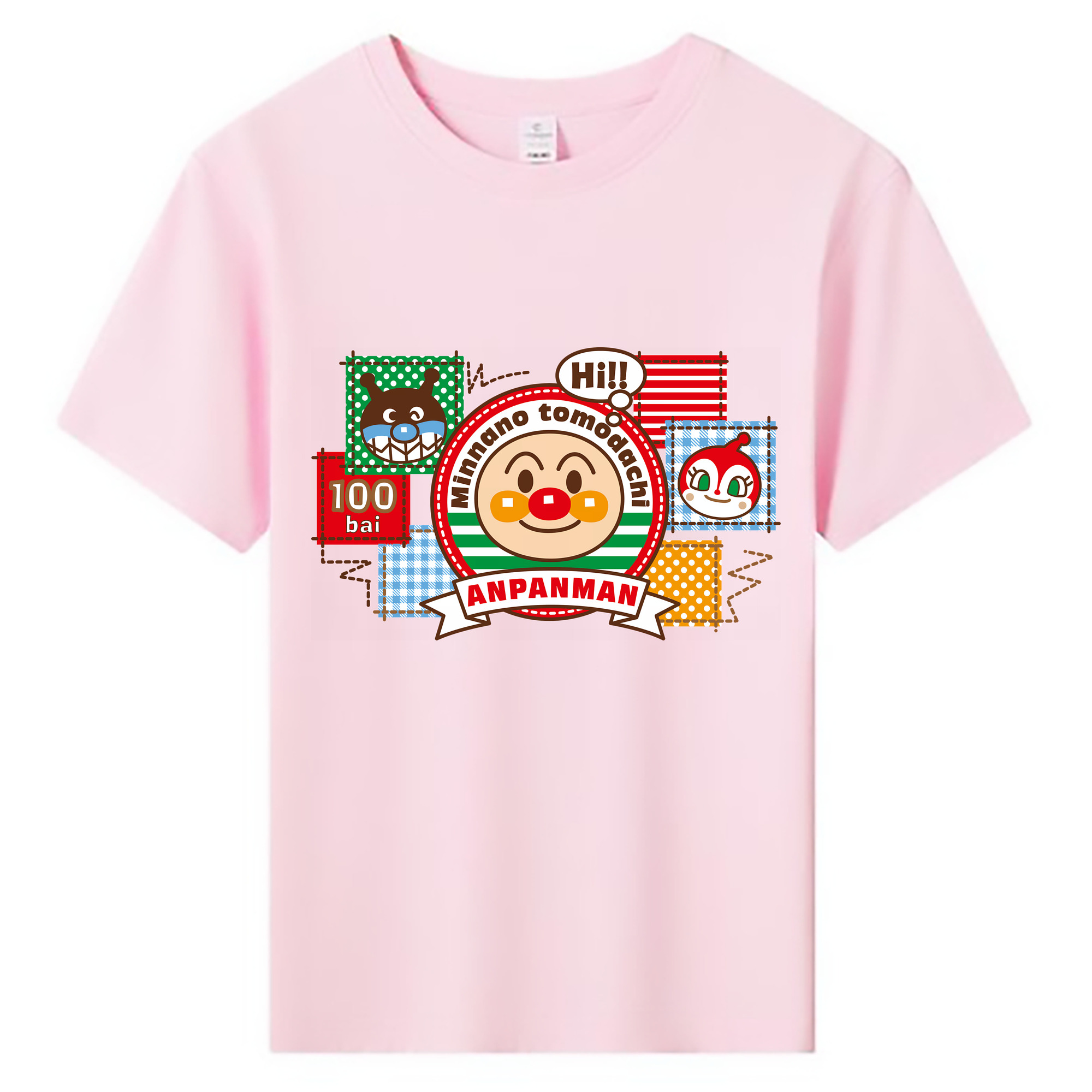 （画像用） アンパンマン Anpanman 綿100％キッズTシャツ（フロントプリント）