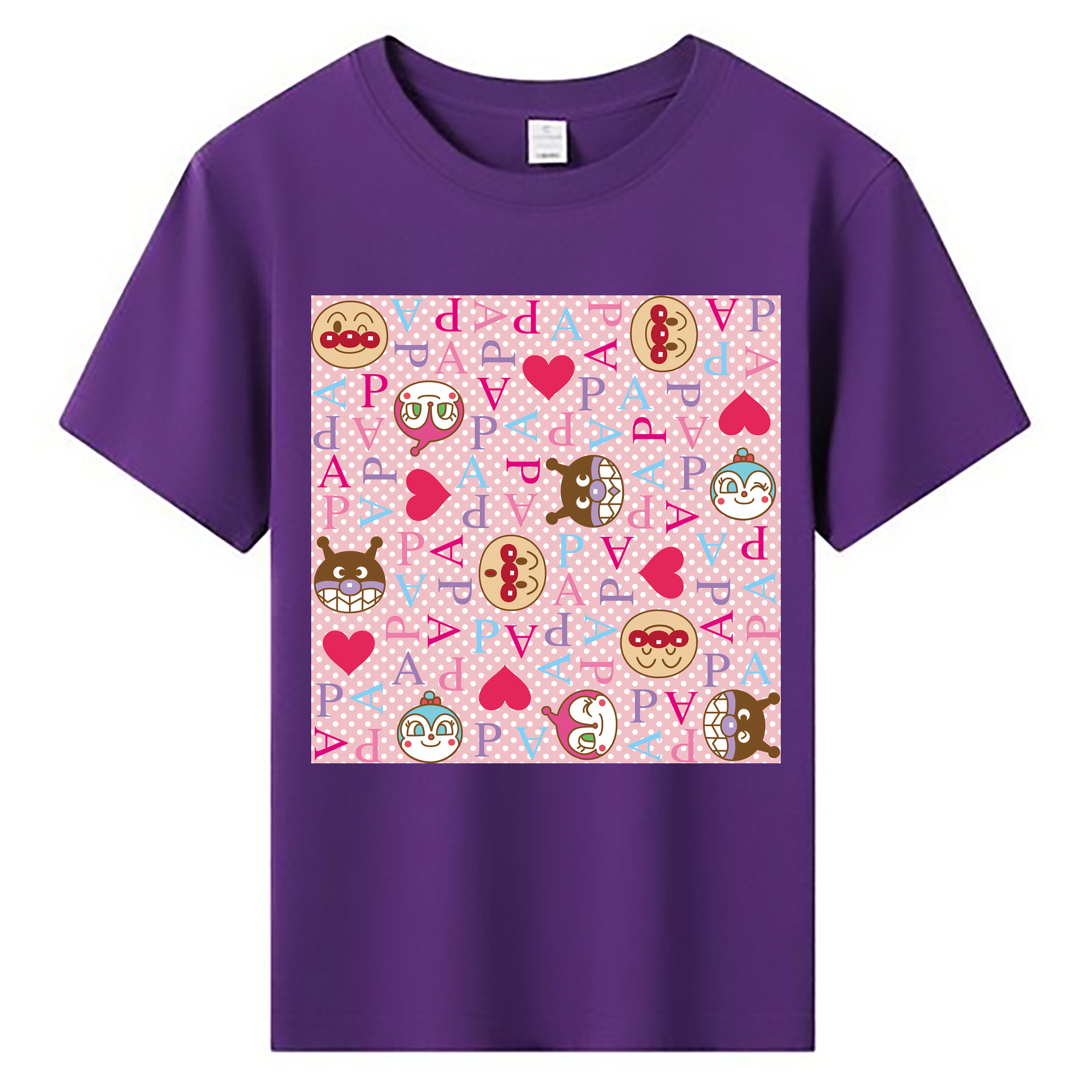 （画像用） アンパンマン Anpanman 綿100％キッズTシャツ（フロントプリント）