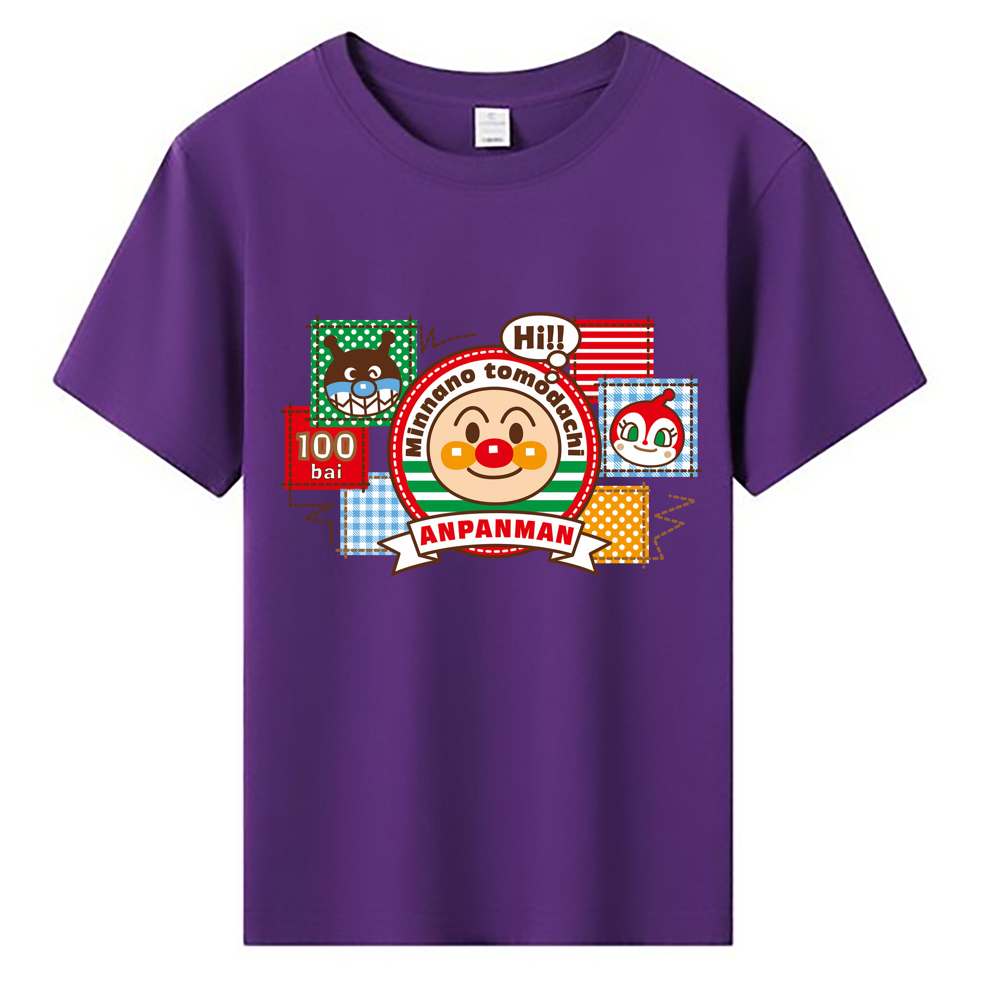 （画像用） アンパンマン Anpanman 綿100％キッズTシャツ（フロントプリント）