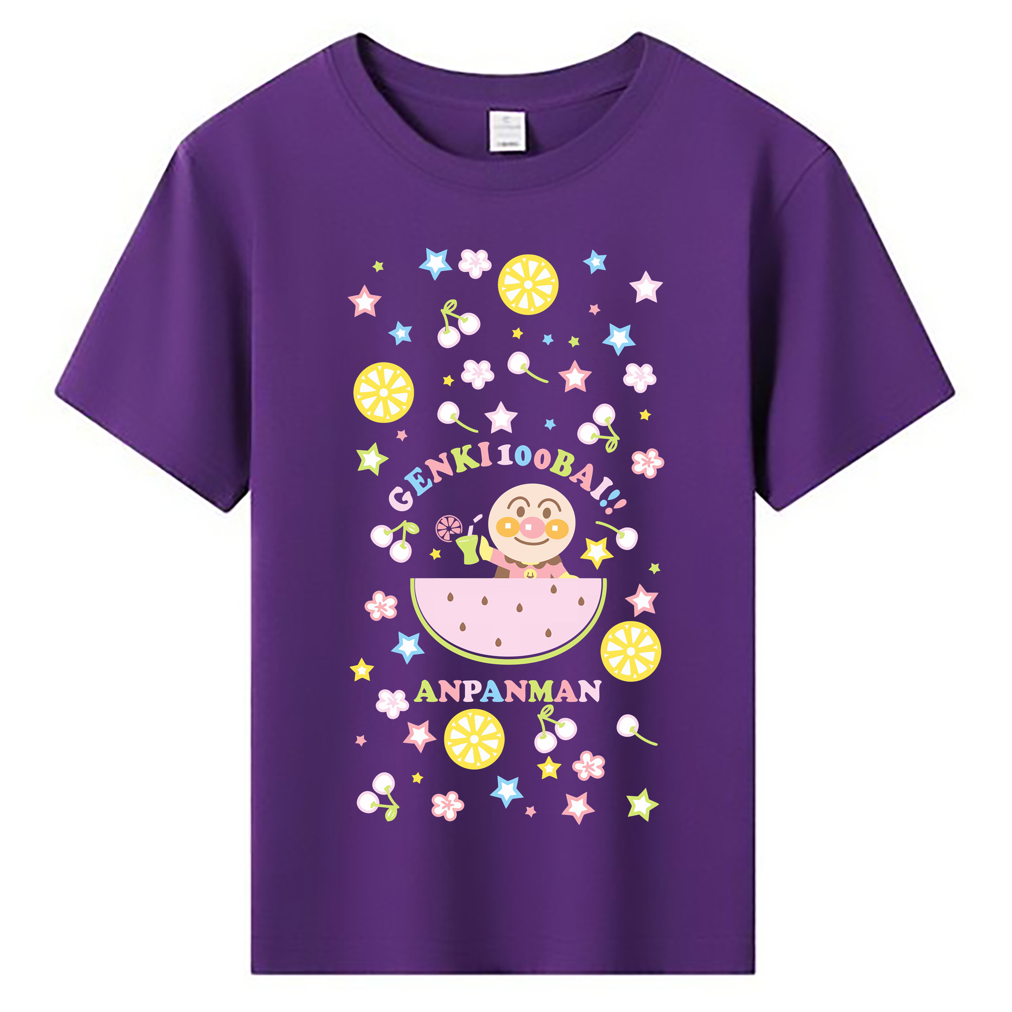 （画像用） アンパンマン Anpanman 綿100％キッズTシャツ（フロントプリント）
