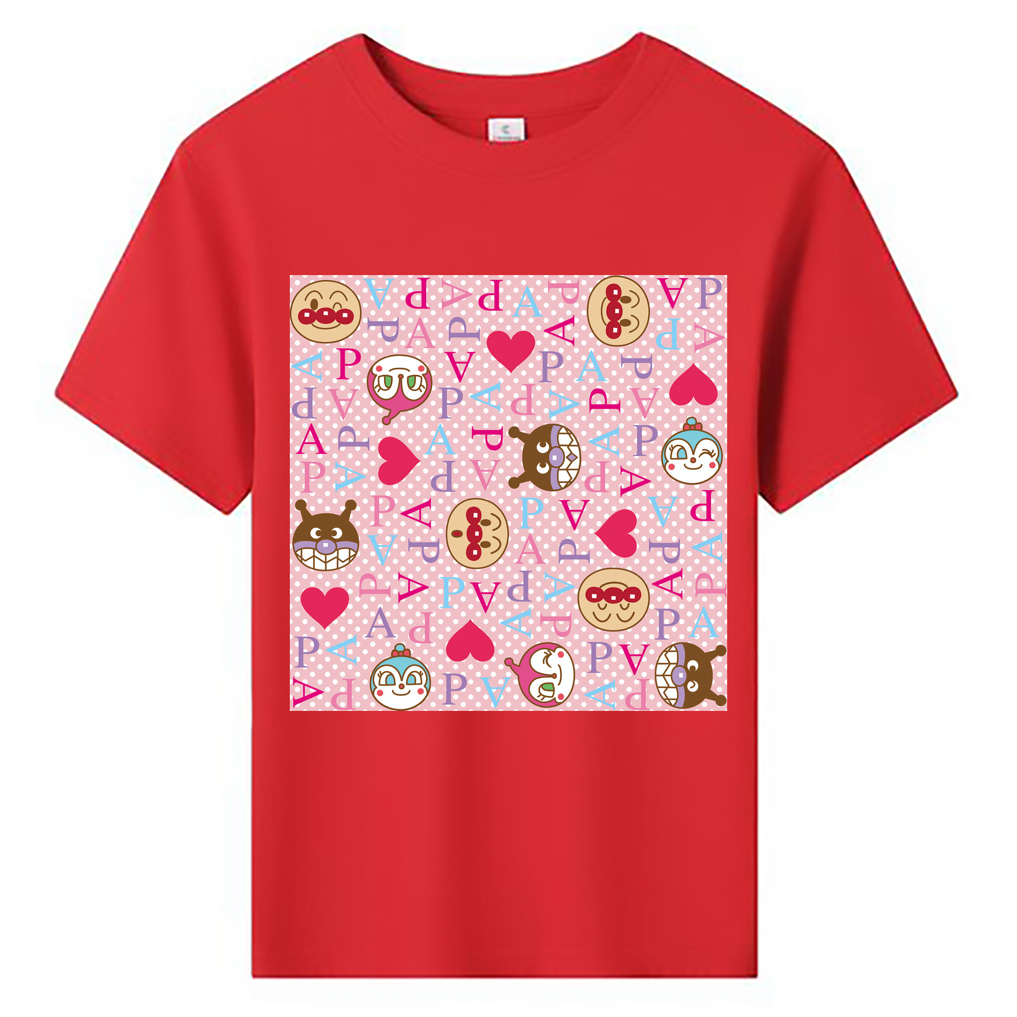 （画像用） アンパンマン Anpanman 綿100％キッズTシャツ（フロントプリント）