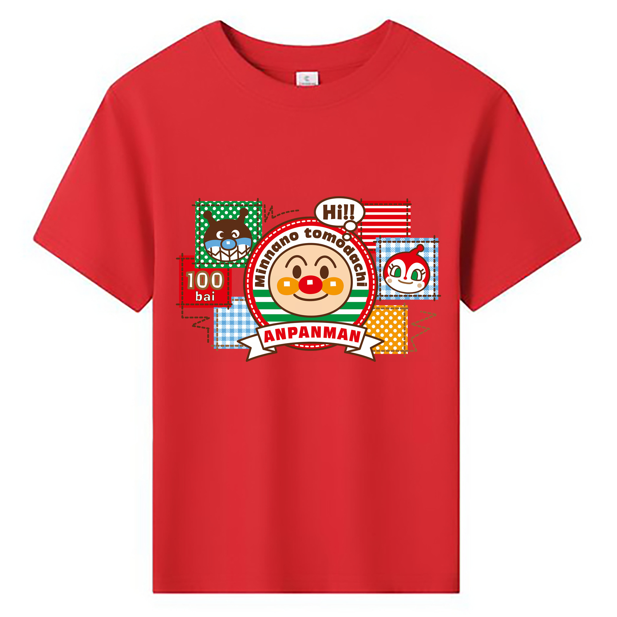 （画像用） アンパンマン Anpanman 綿100％キッズTシャツ（フロントプリント）