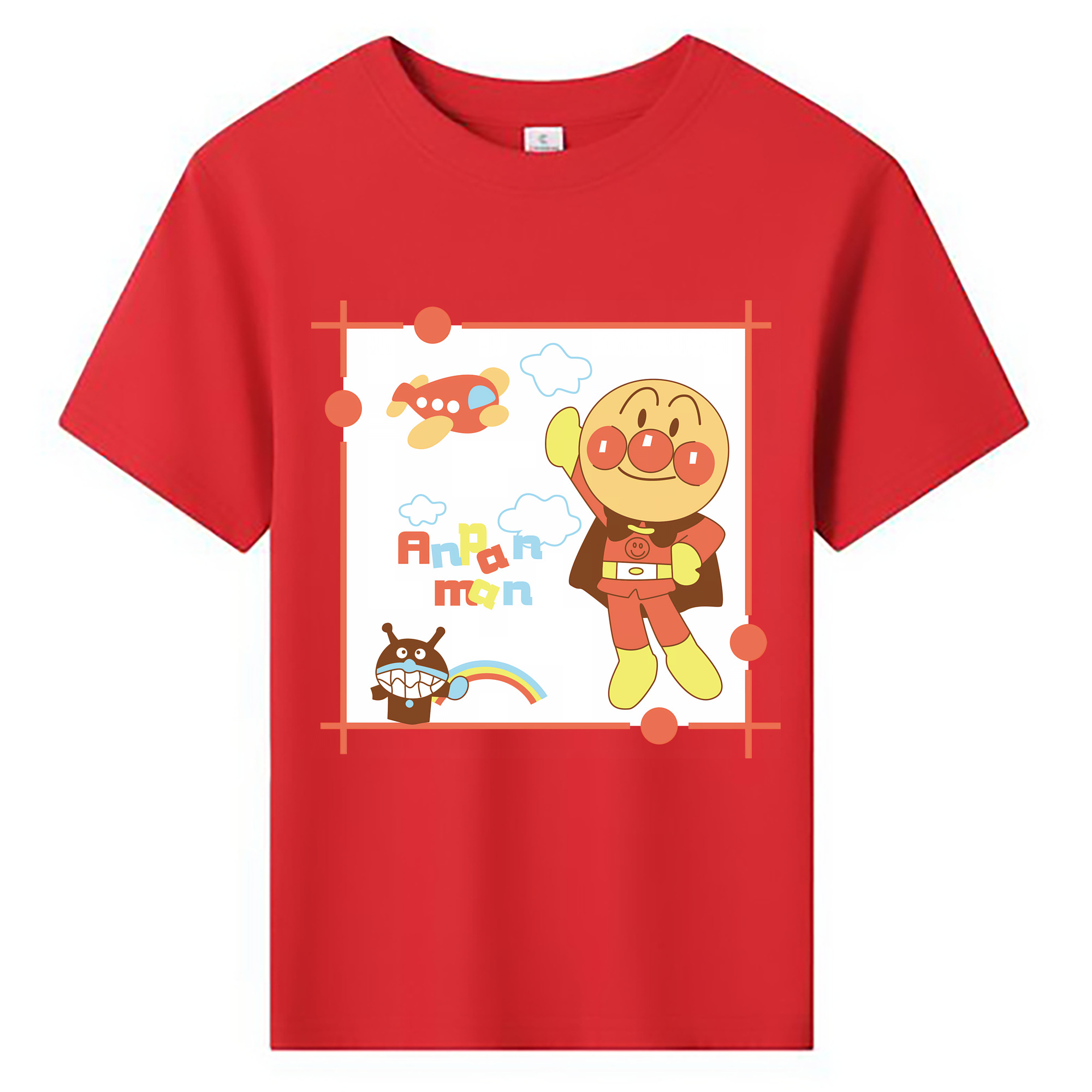 （画像用） アンパンマン Anpanman 綿100％キッズTシャツ（フロントプリント）