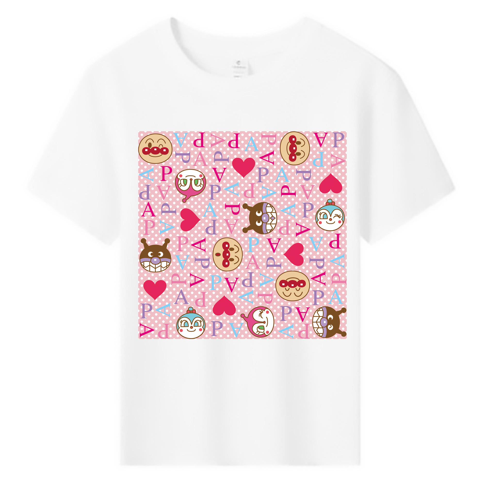 （画像用） アンパンマン Anpanman 綿100％キッズTシャツ（フロントプリント）