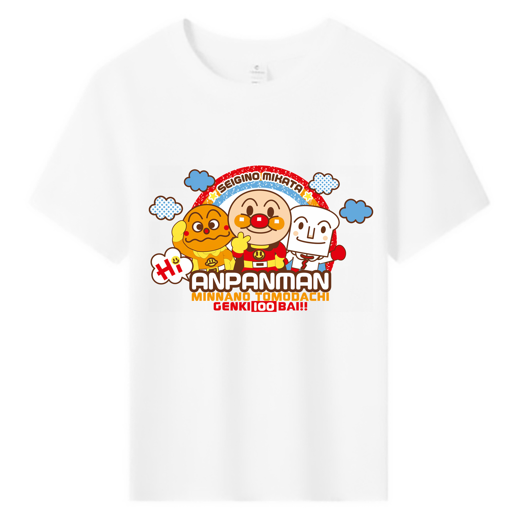 （画像用） アンパンマン Anpanman 綿100％キッズTシャツ（フロントプリント）