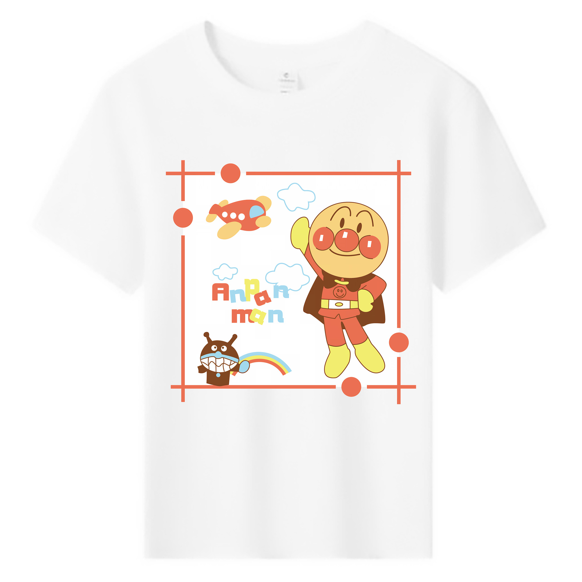 （画像用） アンパンマン Anpanman 綿100％キッズTシャツ（フロントプリント）