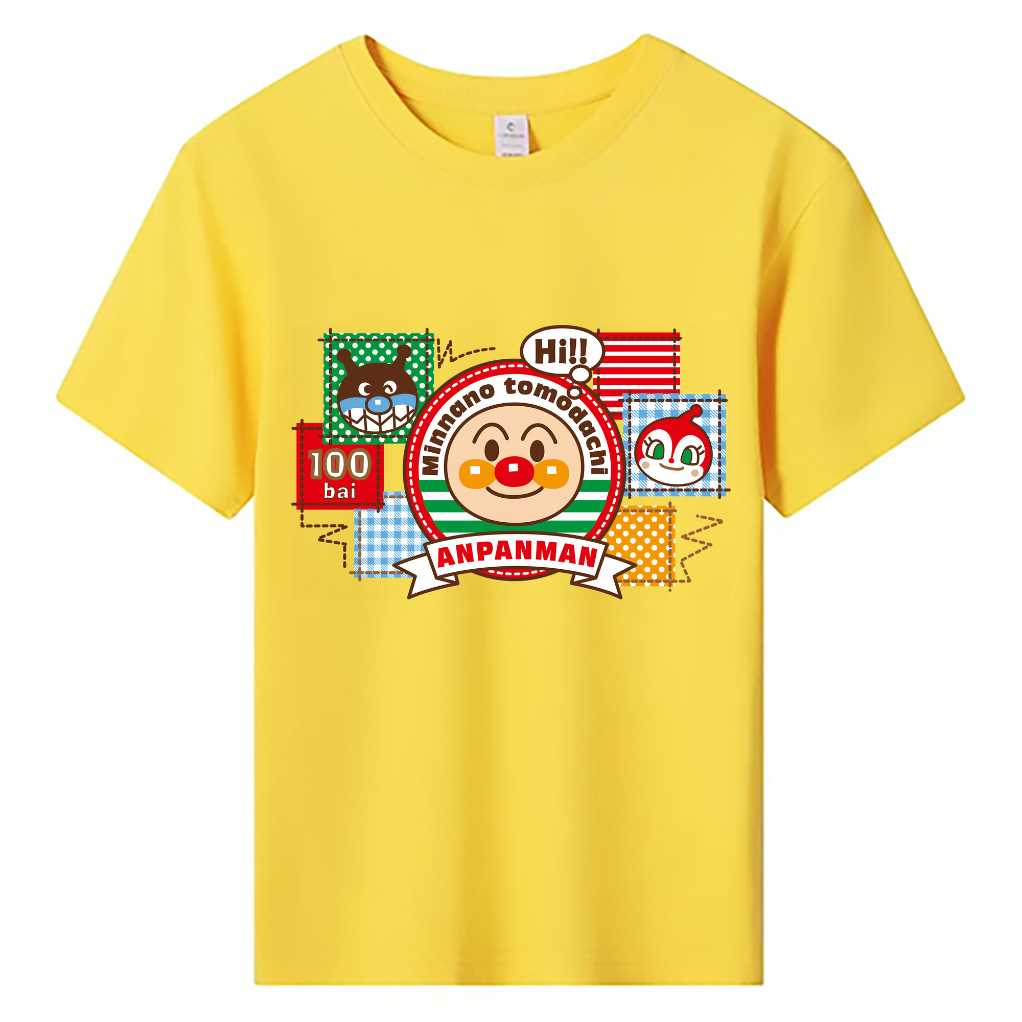 （画像用） アンパンマン Anpanman 綿100％キッズTシャツ（フロントプリント）