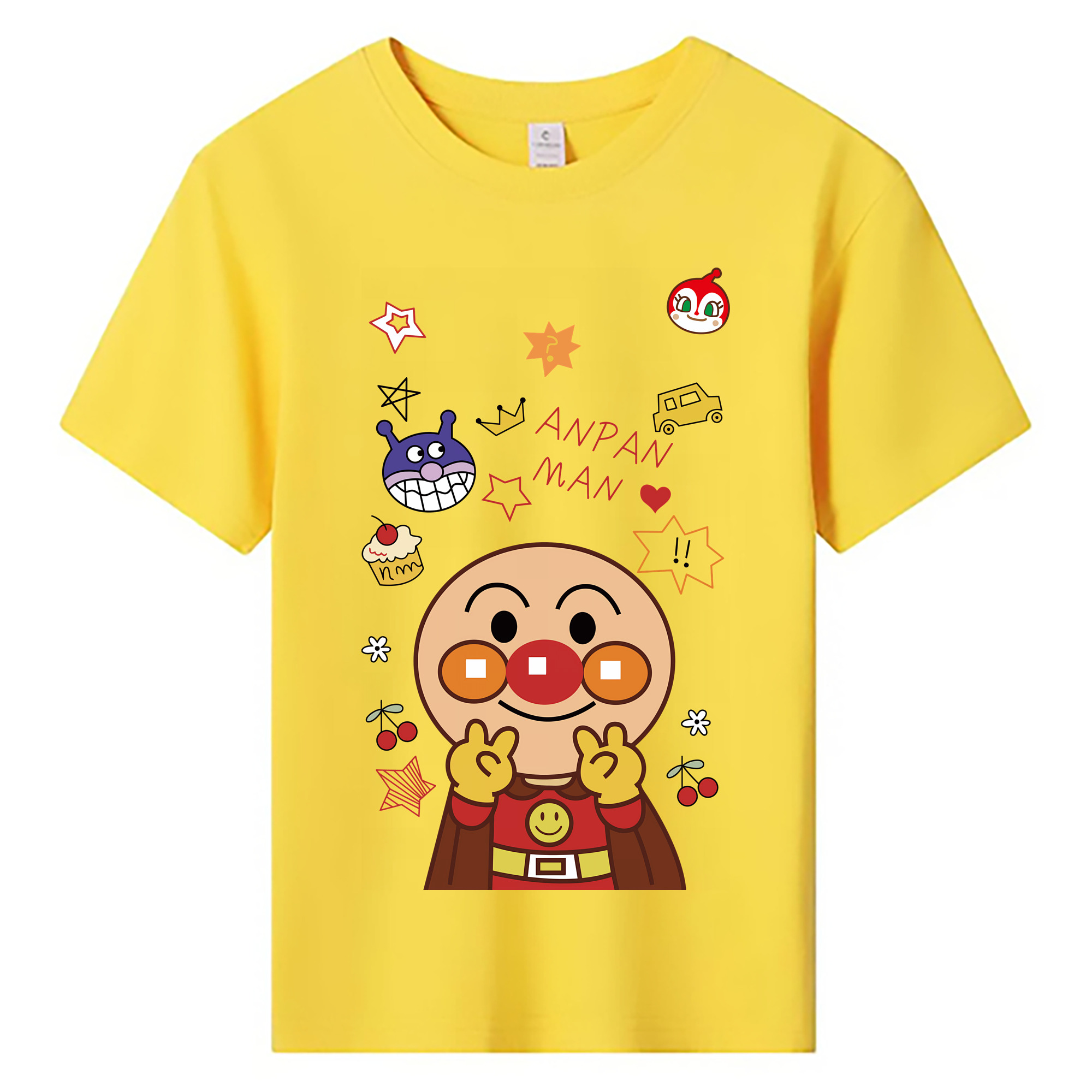 （画像用） アンパンマン Anpanman 綿100％キッズTシャツ（フロントプリント）