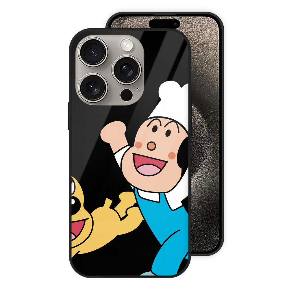 （画像用） アンパンマン Anpanman 【iPhone15Pro対応】スマホケース 耐衝撃＆黄変防止 背面ガラス