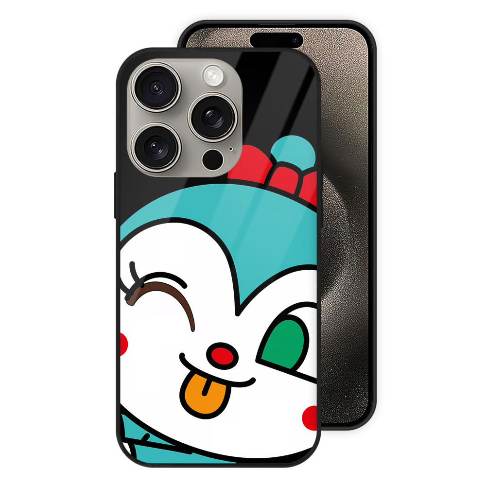 （画像用） アンパンマン Anpanman 【iPhone15Pro対応】スマホケース 耐衝撃＆黄変防止 背面ガラス