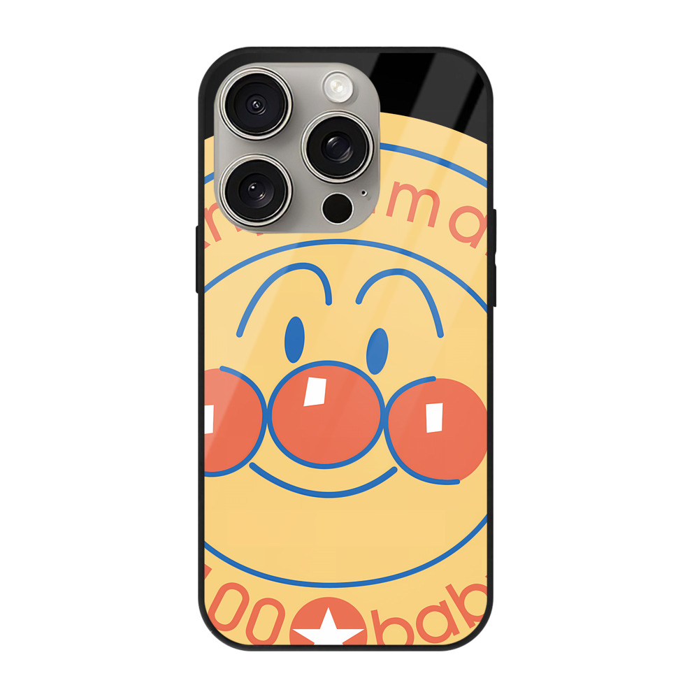 （画像用） アンパンマン Anpanman 【iPhone15Pro対応】スマホケース 耐衝撃＆黄変防止 背面ガラス
