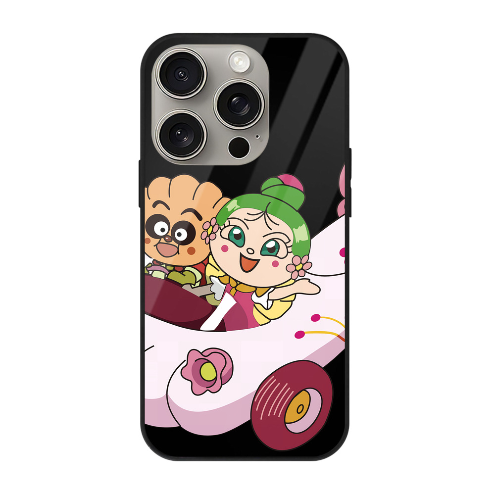 （画像用） アンパンマン Anpanman 【iPhone15Pro対応】スマホケース 耐衝撃＆黄変防止 背面ガラス