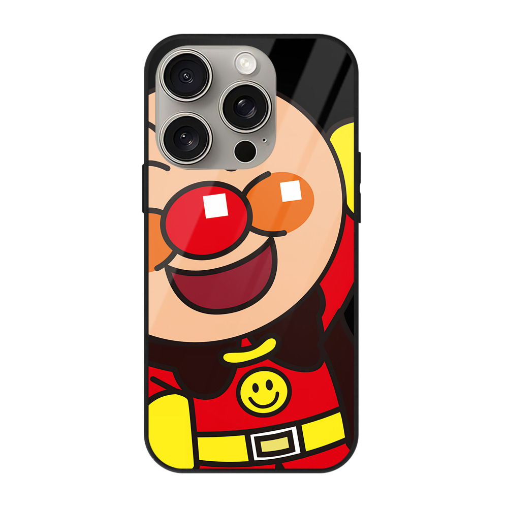 （画像用） アンパンマン Anpanman 【iPhone15Pro対応】スマホケース 耐衝撃＆黄変防止 背面ガラス