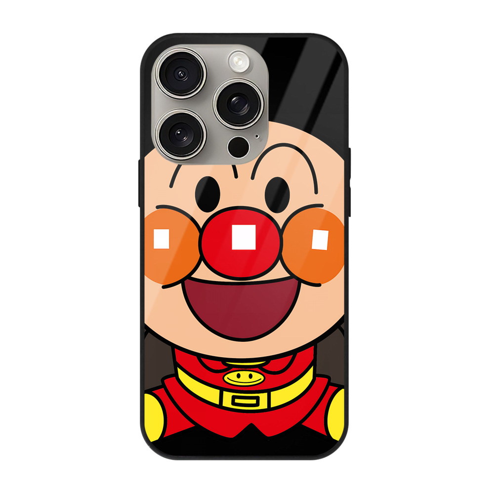 （画像用） アンパンマン Anpanman 【iPhone15Pro対応】スマホケース 耐衝撃＆黄変防止 背面ガラス