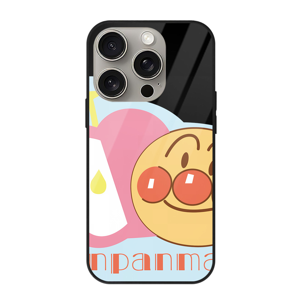 （画像用） アンパンマン Anpanman 【iPhone15Pro対応】スマホケース 耐衝撃＆黄変防止 背面ガラス
