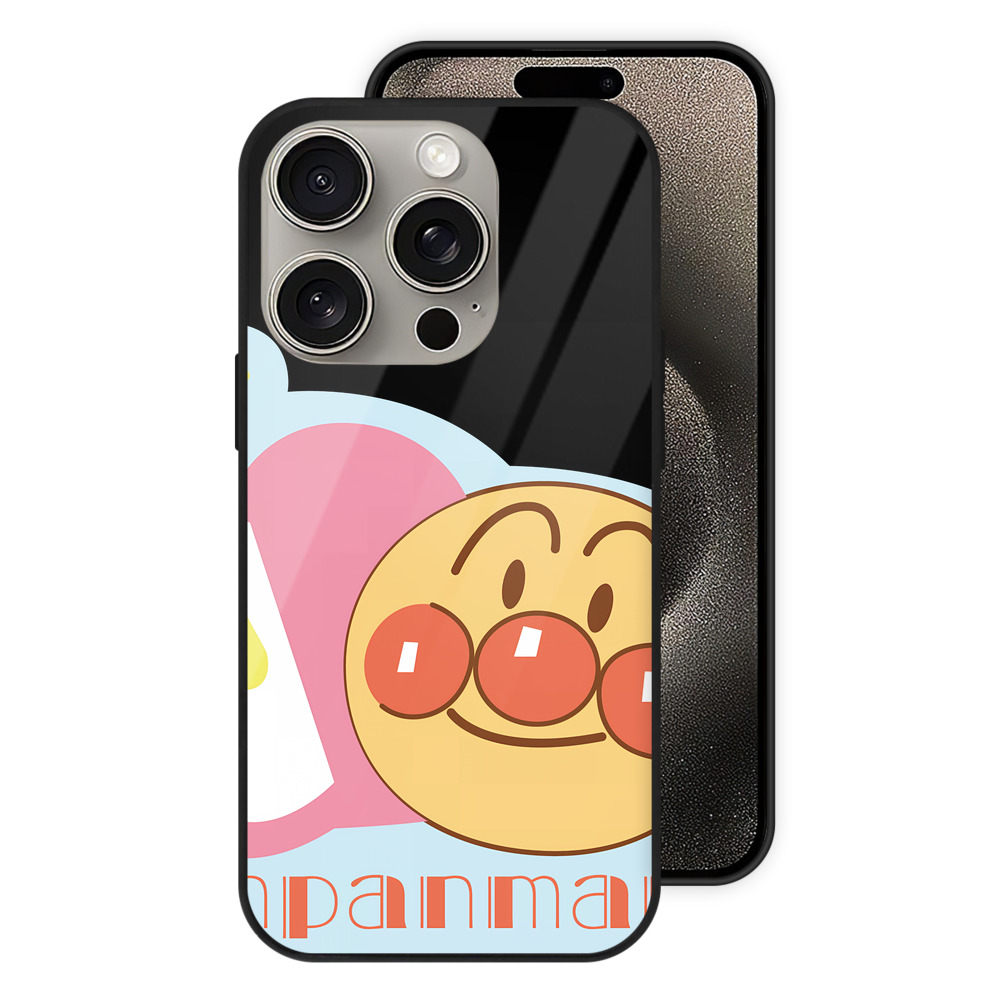 （画像用） アンパンマン Anpanman 【iPhone15Pro対応】スマホケース 耐衝撃＆黄変防止 背面ガラス