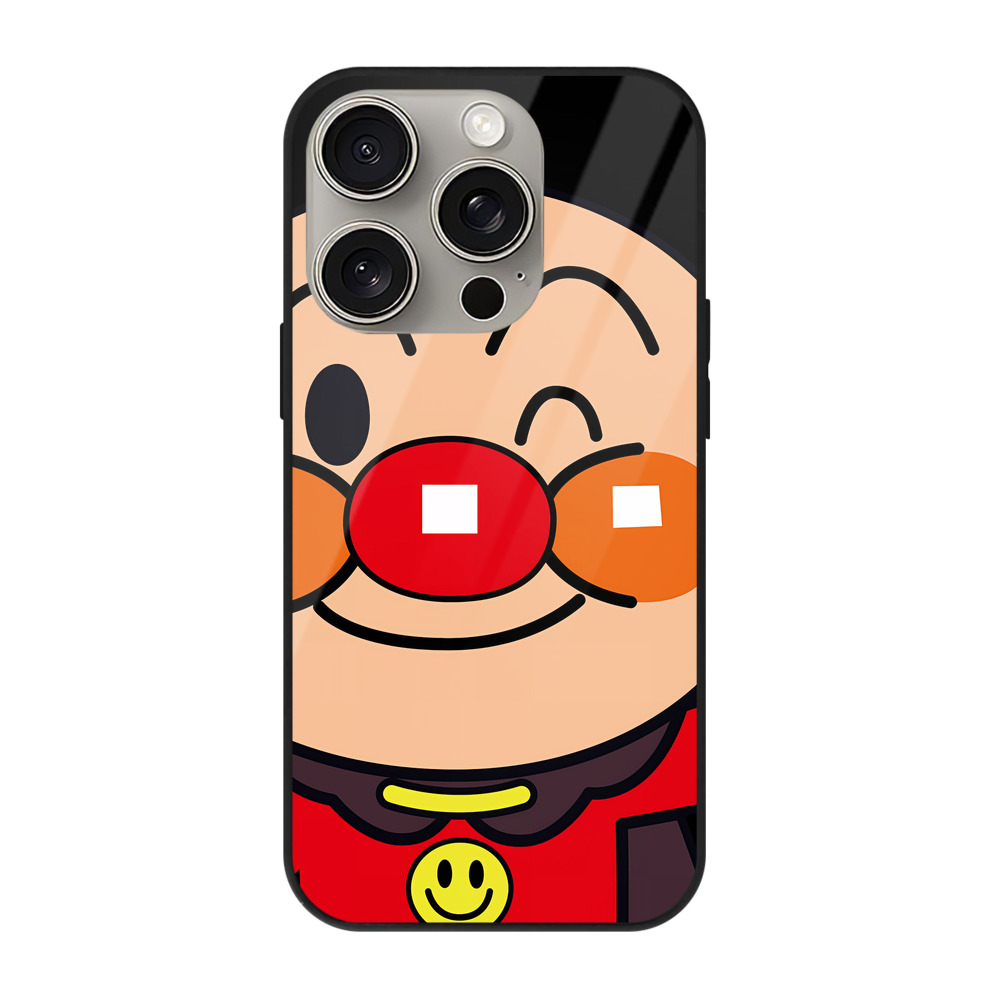 （画像用） アンパンマン Anpanman 【iPhone15Pro対応】スマホケース 耐衝撃＆黄変防止 背面ガラス