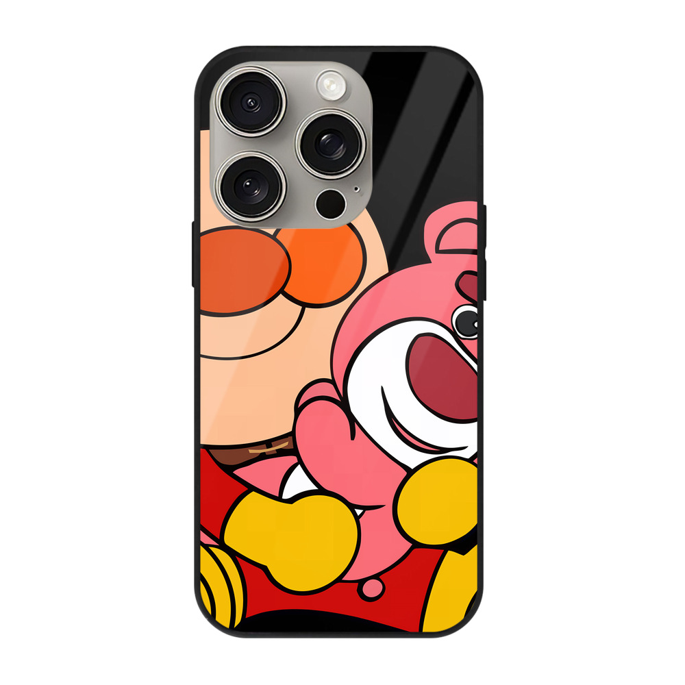 （画像用） アンパンマン Anpanman 【iPhone15Pro対応】スマホケース 耐衝撃＆黄変防止 背面ガラス