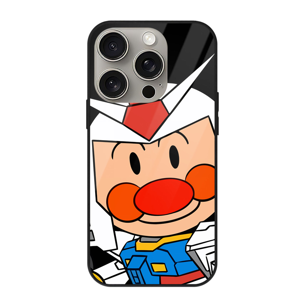 （画像用） アンパンマン Anpanman 【iPhone15Pro対応】スマホケース 耐衝撃＆黄変防止 背面ガラス