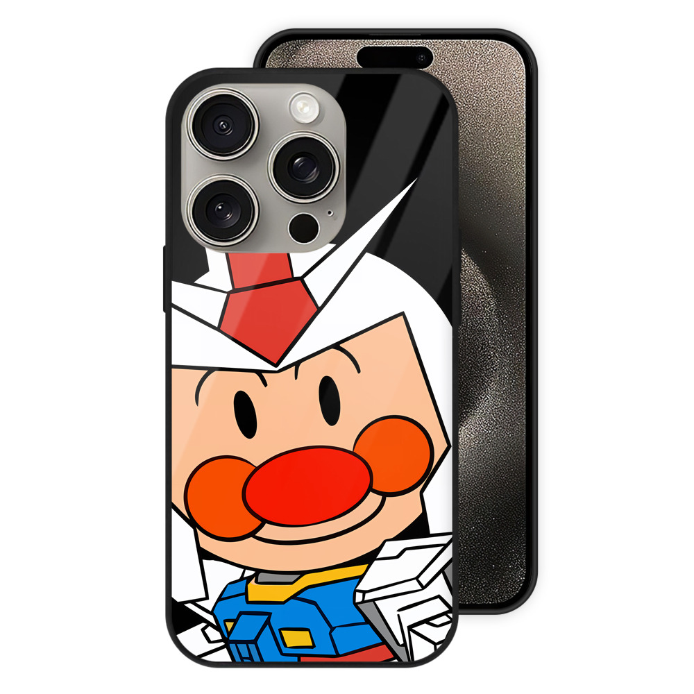 （画像用） アンパンマン Anpanman 【iPhone15Pro対応】スマホケース 耐衝撃＆黄変防止 背面ガラス