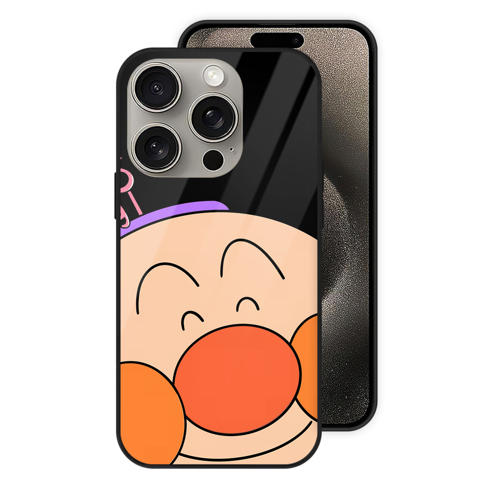 （画像用） アンパンマン Anpanman 【iPhone15Pro対応】スマホケース 耐衝撃＆黄変防止 背面ガラス