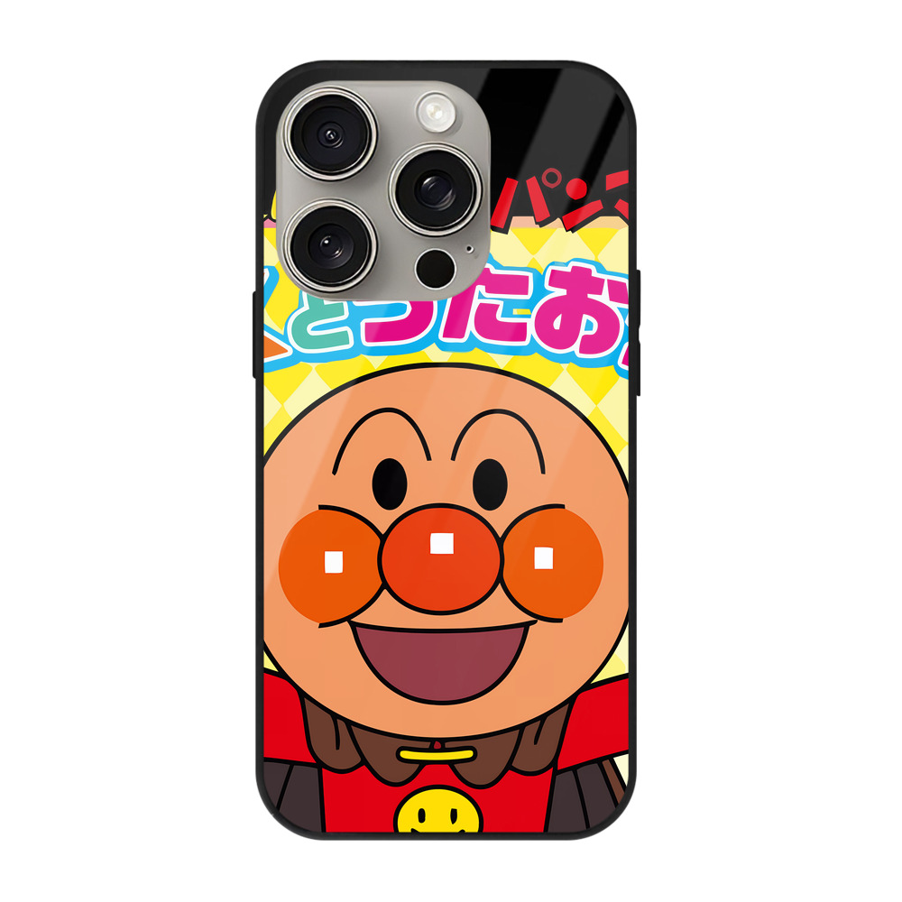 （画像用） アンパンマン Anpanman 【iPhone15Pro対応】スマホケース 耐衝撃＆黄変防止 背面ガラス