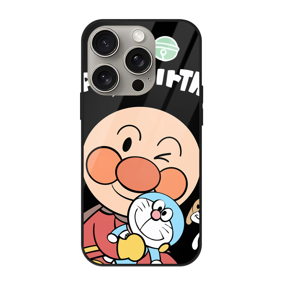 （画像用） アンパンマン Anpanman 【iPhone15Pro対応】スマホケース 耐衝撃＆黄変防止 背面ガラス