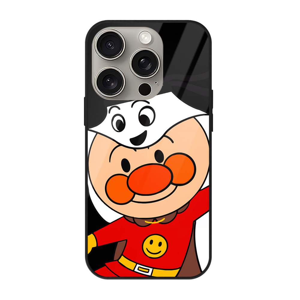 （画像用） アンパンマン Anpanman 【iPhone15Pro対応】スマホケース 耐衝撃＆黄変防止 背面ガラス