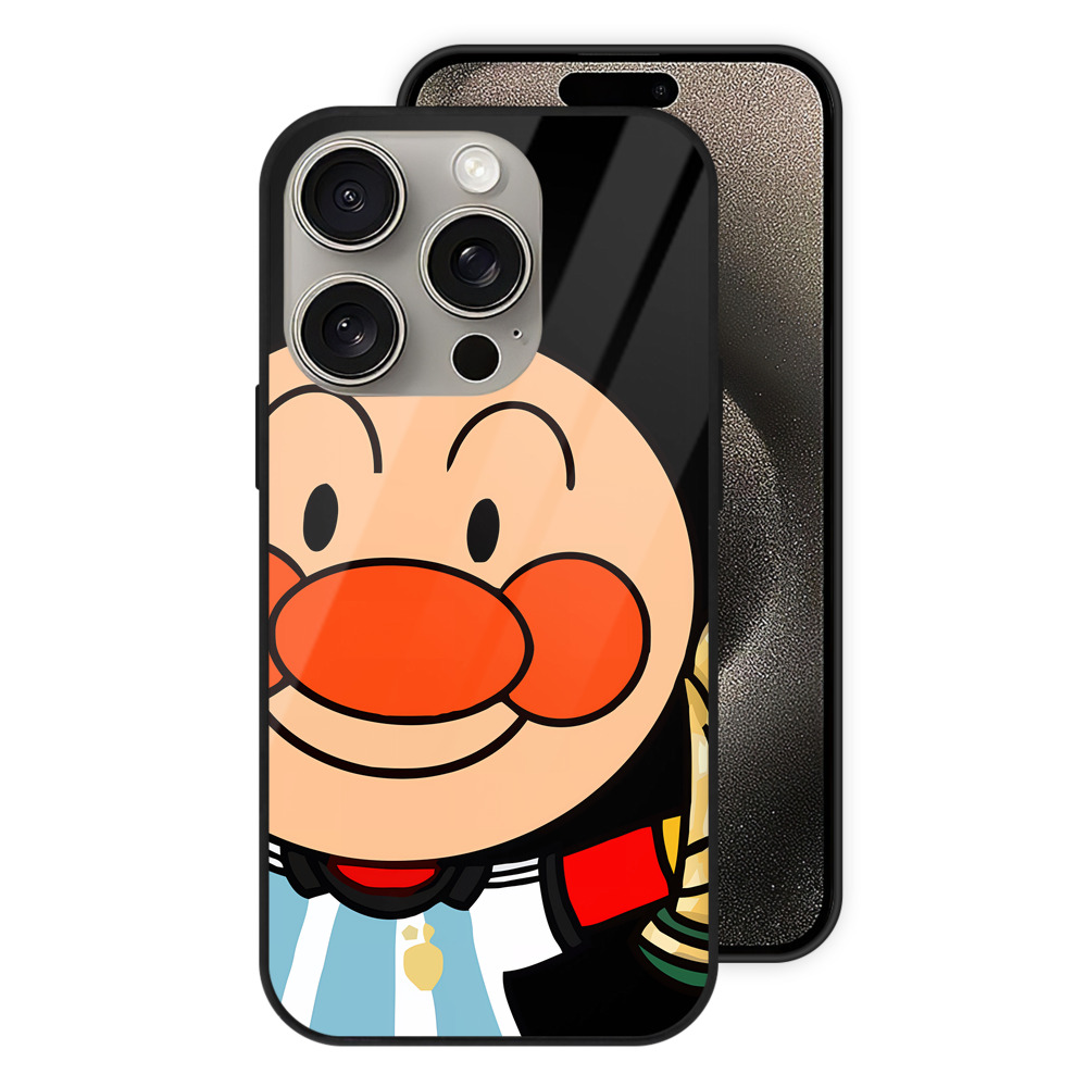 （画像用） アンパンマン Anpanman 【iPhone15Pro対応】スマホケース 耐衝撃＆黄変防止 背面ガラス