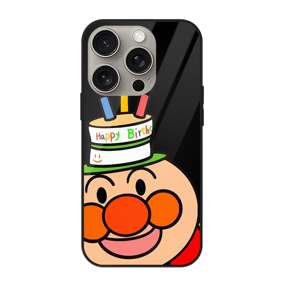 （画像用） アンパンマン Anpanman 【iPhone15Pro対応】スマホケース 耐衝撃＆黄変防止 背面ガラス