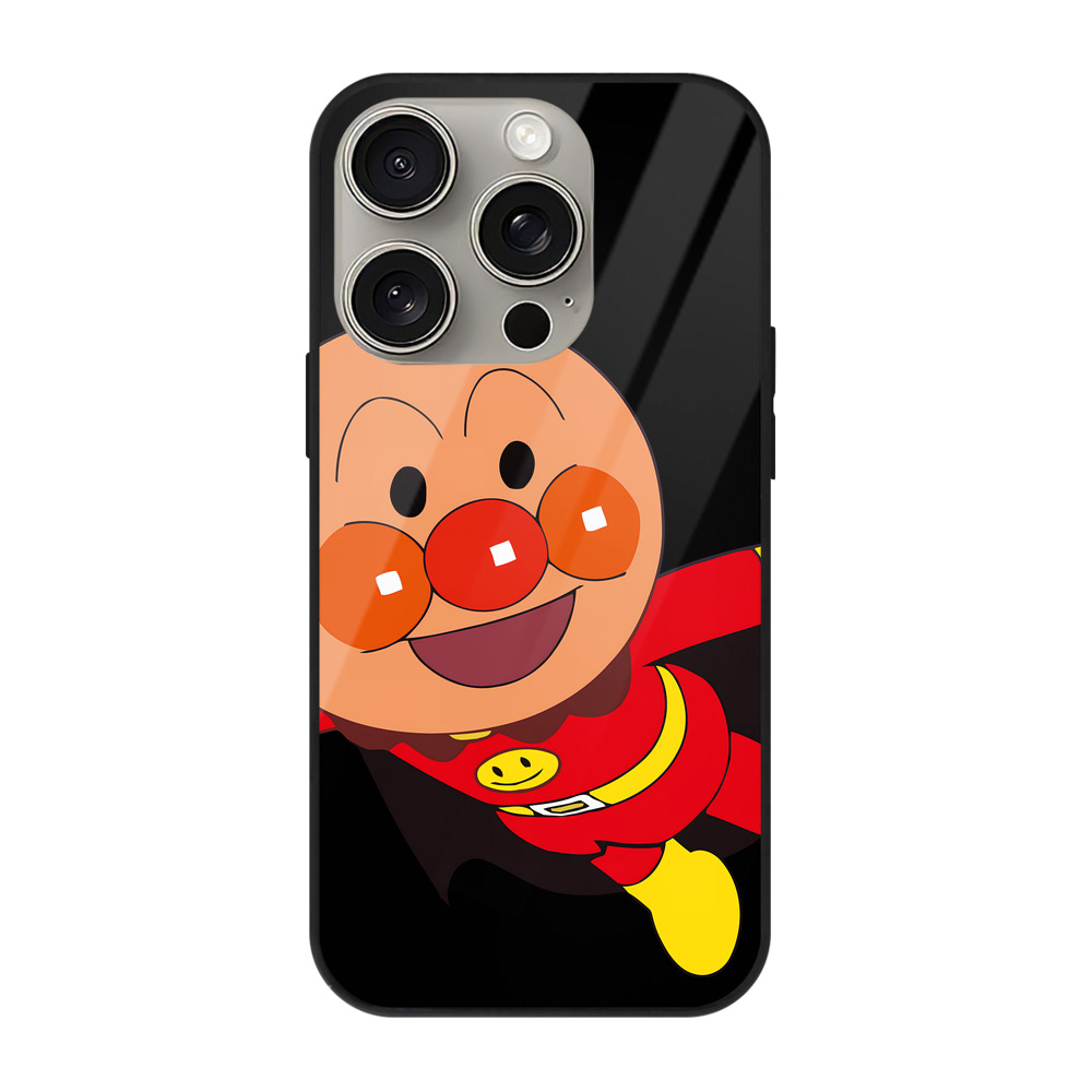 （画像用） アンパンマン Anpanman 【iPhone15Pro対応】スマホケース 耐衝撃＆黄変防止 背面ガラス