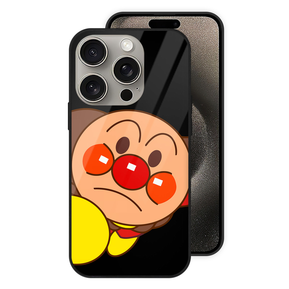（画像用） アンパンマン Anpanman 【iPhone15Pro対応】スマホケース 耐衝撃＆黄変防止 背面ガラス