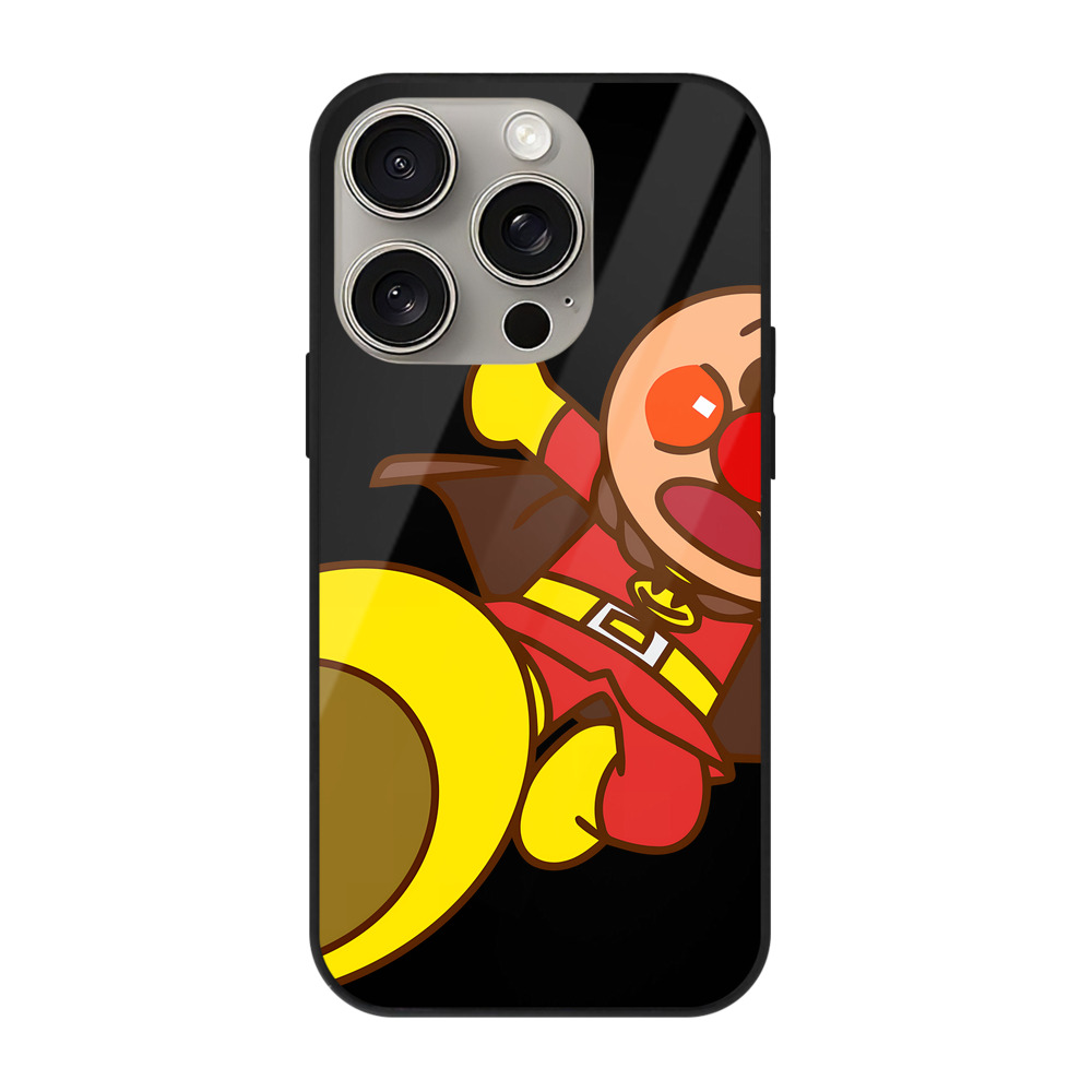 （画像用） アンパンマン Anpanman 【iPhone15Pro対応】スマホケース 耐衝撃＆黄変防止 背面ガラス