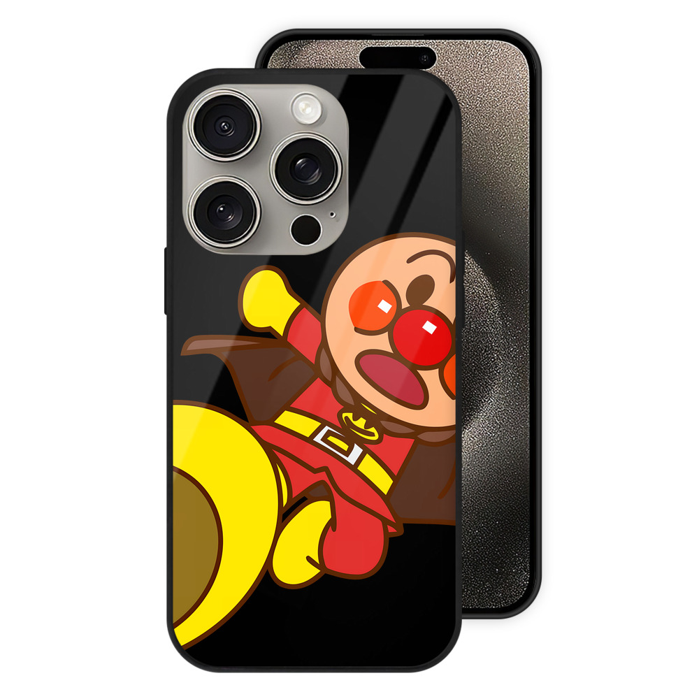 （画像用） アンパンマン Anpanman 【iPhone15Pro対応】スマホケース 耐衝撃＆黄変防止 背面ガラス