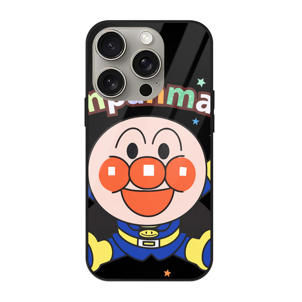 （画像用） アンパンマン Anpanman 【iPhone15Pro対応】スマホケース 耐衝撃＆黄変防止 背面ガラス