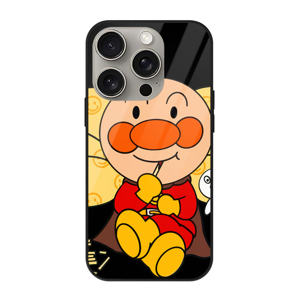 （画像用） アンパンマン Anpanman 【iPhone15Pro対応】スマホケース 耐衝撃＆黄変防止 背面ガラス