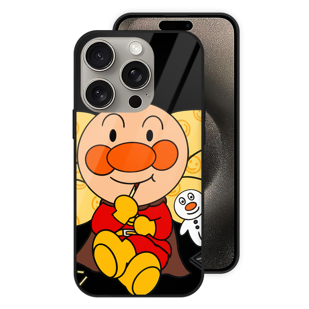 （画像用） アンパンマン Anpanman 【iPhone15Pro対応】スマホケース 耐衝撃＆黄変防止 背面ガラス