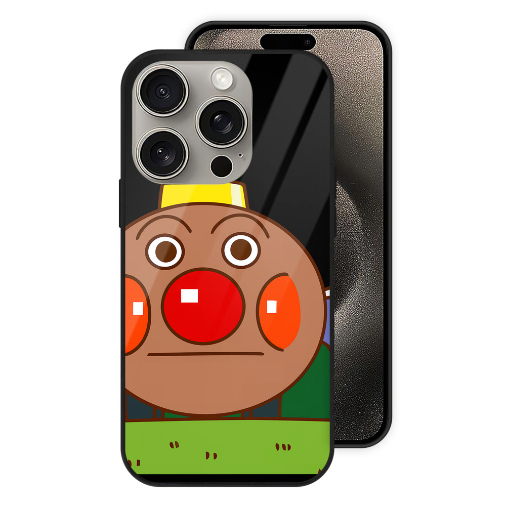 （画像用） アンパンマン Anpanman 【iPhone15Pro対応】スマホケース 耐衝撃＆黄変防止 背面ガラス