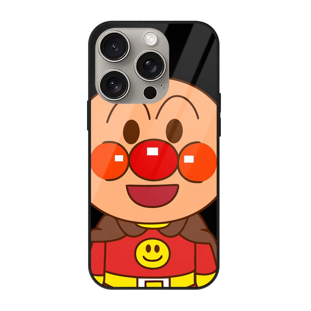 （画像用） アンパンマン Anpanman 【iPhone15Pro対応】スマホケース 耐衝撃＆黄変防止 背面ガラス