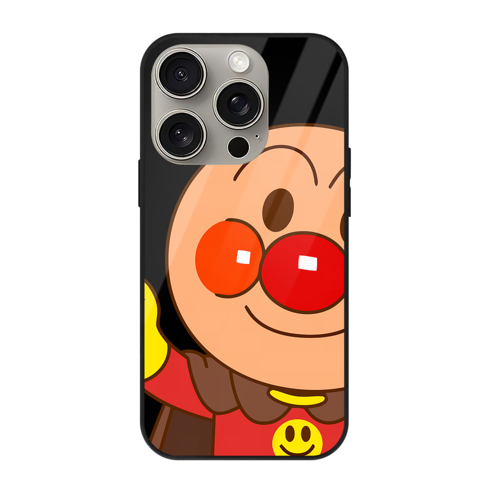 （画像用） アンパンマン Anpanman 【iPhone15Pro対応】スマホケース 耐衝撃＆黄変防止 背面ガラス