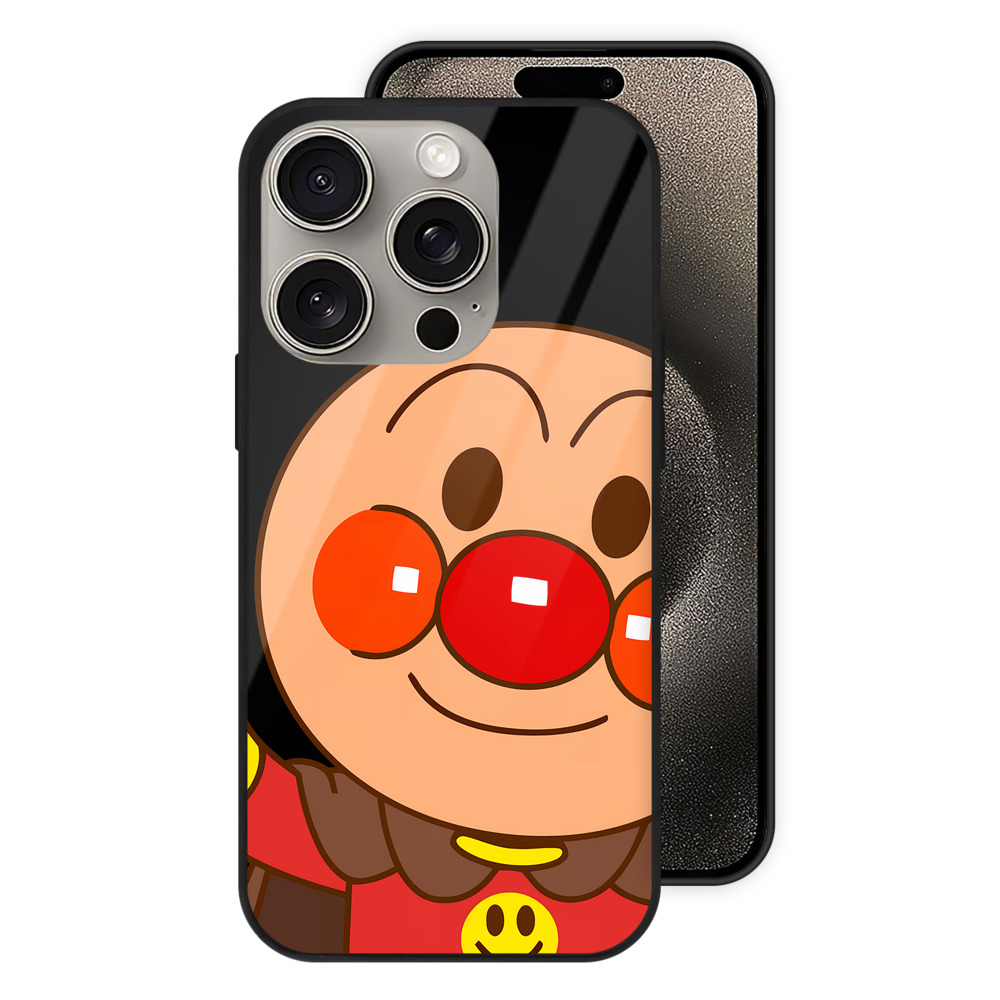 （画像用） アンパンマン Anpanman 【iPhone15Pro対応】スマホケース 耐衝撃＆黄変防止 背面ガラス