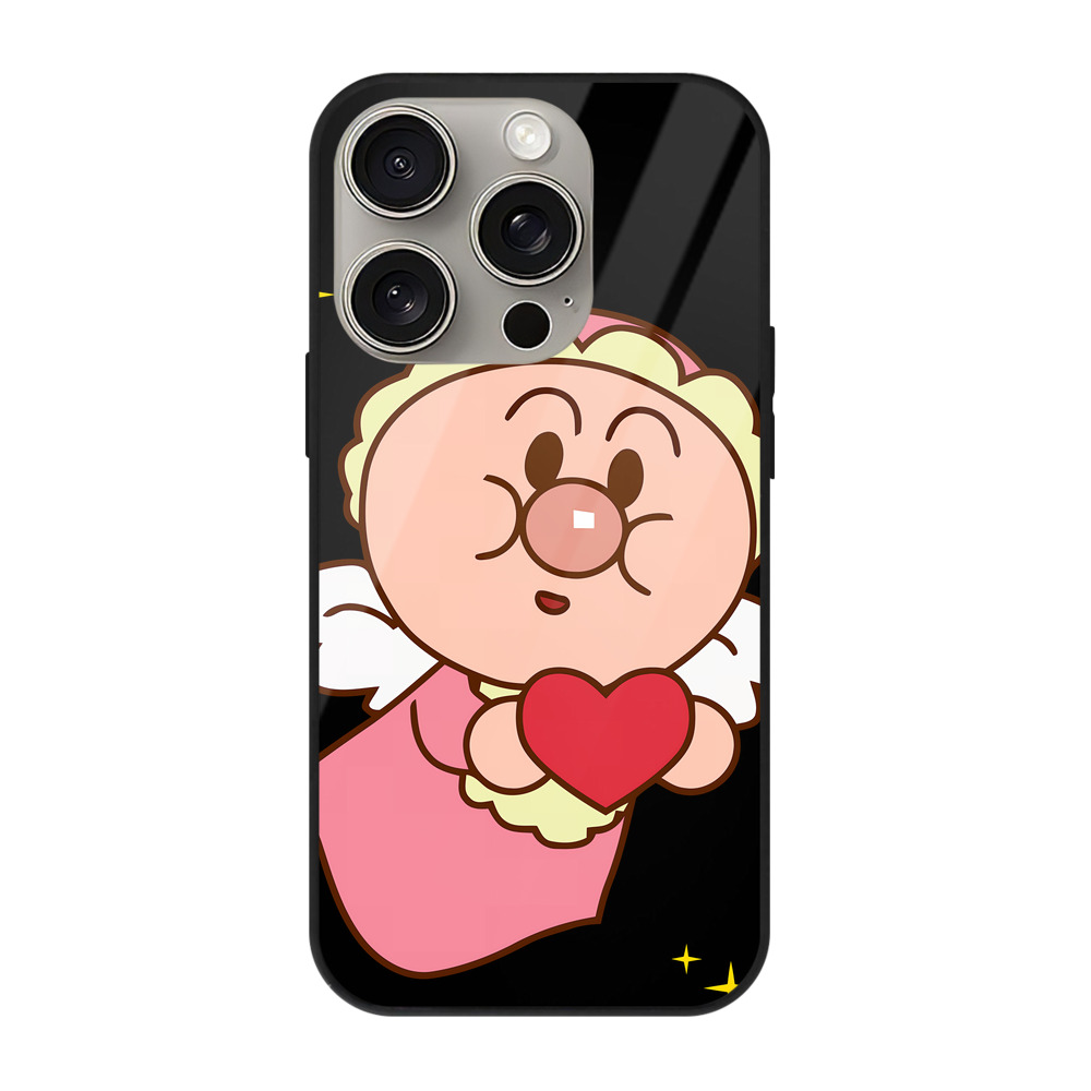 （画像用） アンパンマン Anpanman 【iPhone15Pro対応】スマホケース 耐衝撃＆黄変防止 背面ガラス