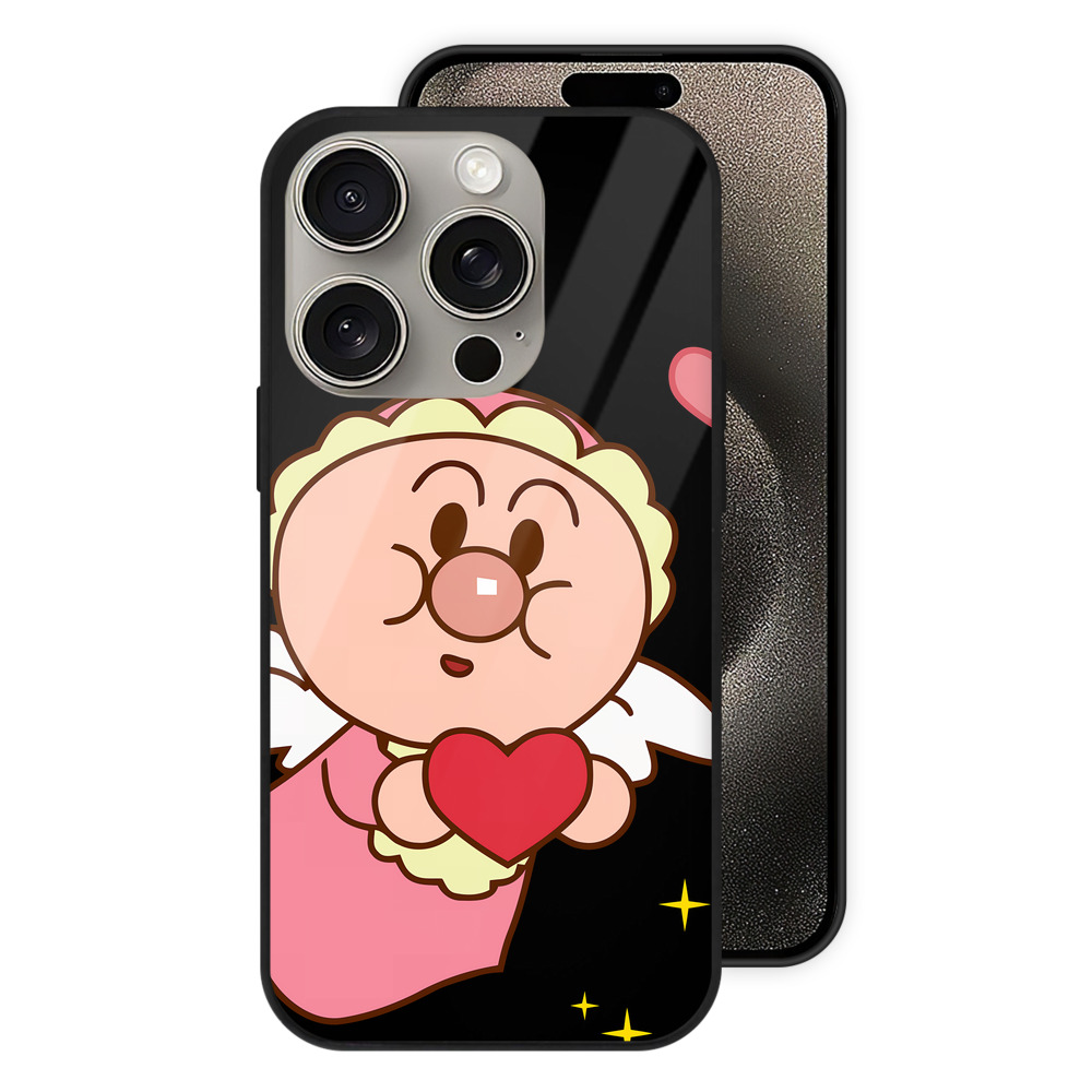 （画像用） アンパンマン Anpanman 【iPhone15Pro対応】スマホケース 耐衝撃＆黄変防止 背面ガラス