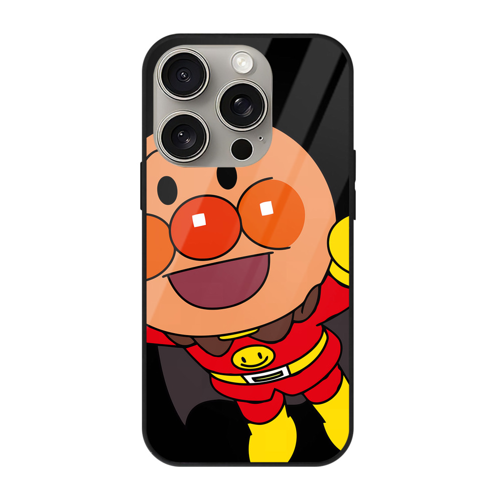 （画像用） アンパンマン Anpanman 【iPhone15Pro対応】スマホケース 耐衝撃＆黄変防止 背面ガラス