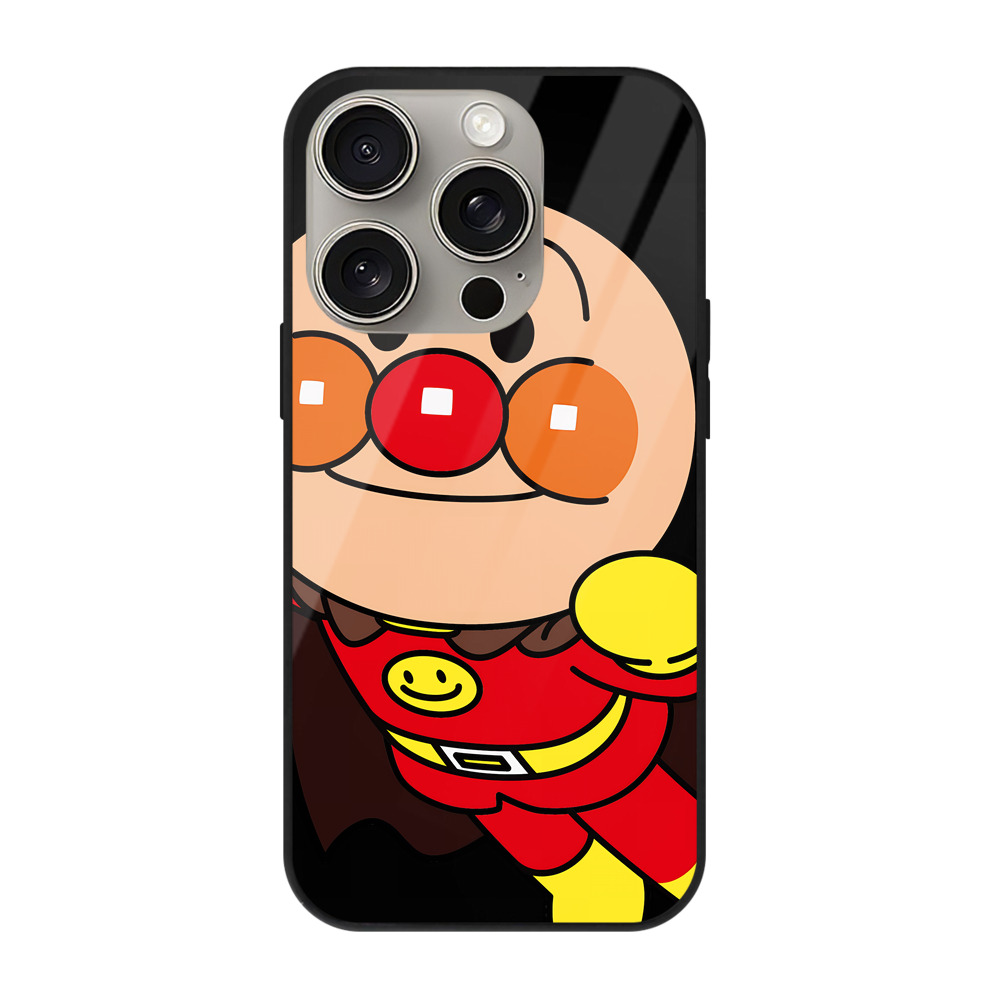 （画像用） アンパンマン Anpanman 【iPhone15Pro対応】スマホケース 耐衝撃＆黄変防止 背面ガラス