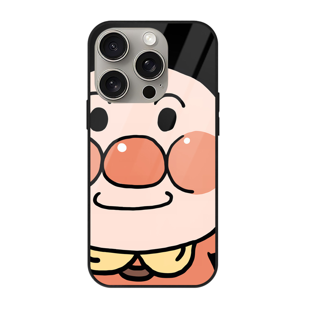 （画像用） アンパンマン Anpanman 【iPhone15Pro対応】スマホケース 耐衝撃＆黄変防止 背面ガラス