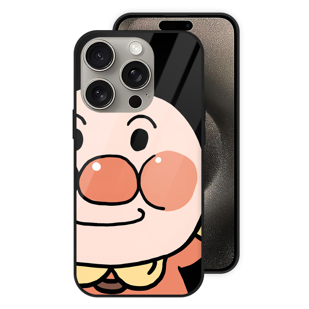 （画像用） アンパンマン Anpanman 【iPhone15Pro対応】スマホケース 耐衝撃＆黄変防止 背面ガラス